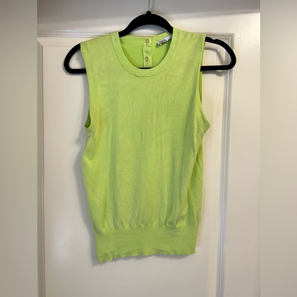 Green Zara Sweater Vest Top